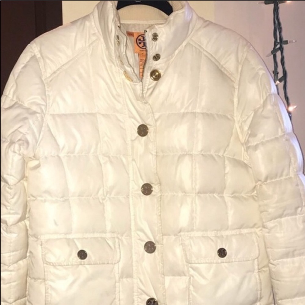 Tory Burch white puffer down jacket